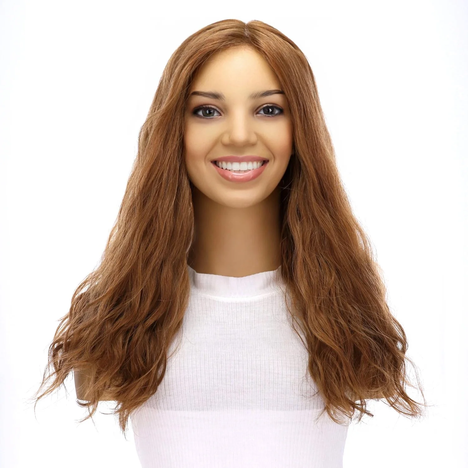 20" Princess Silk Top Wig Strawberry Blonde Wavy - Image 2
