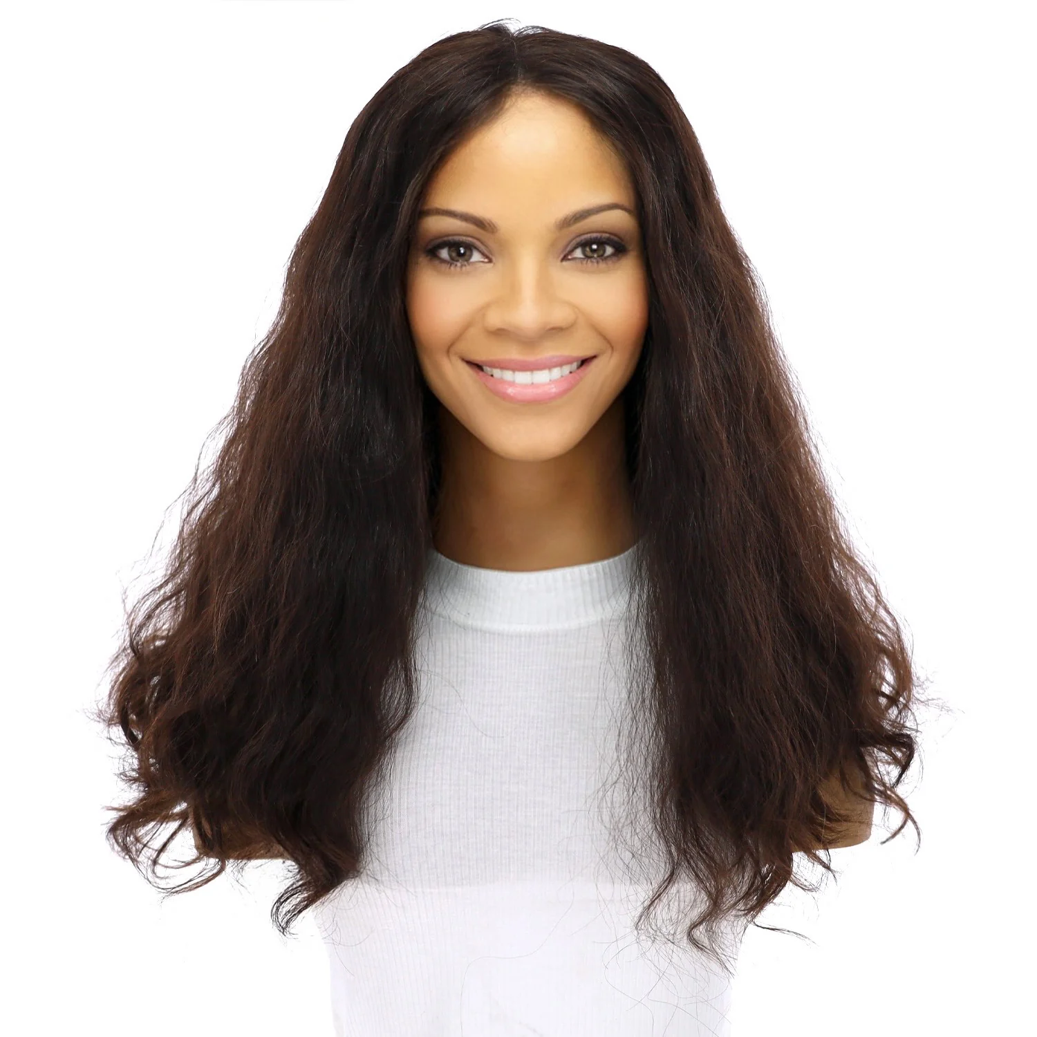 20" Secret Lace Top Wig #2 Neutral Dark Brown Wavy - Image 2