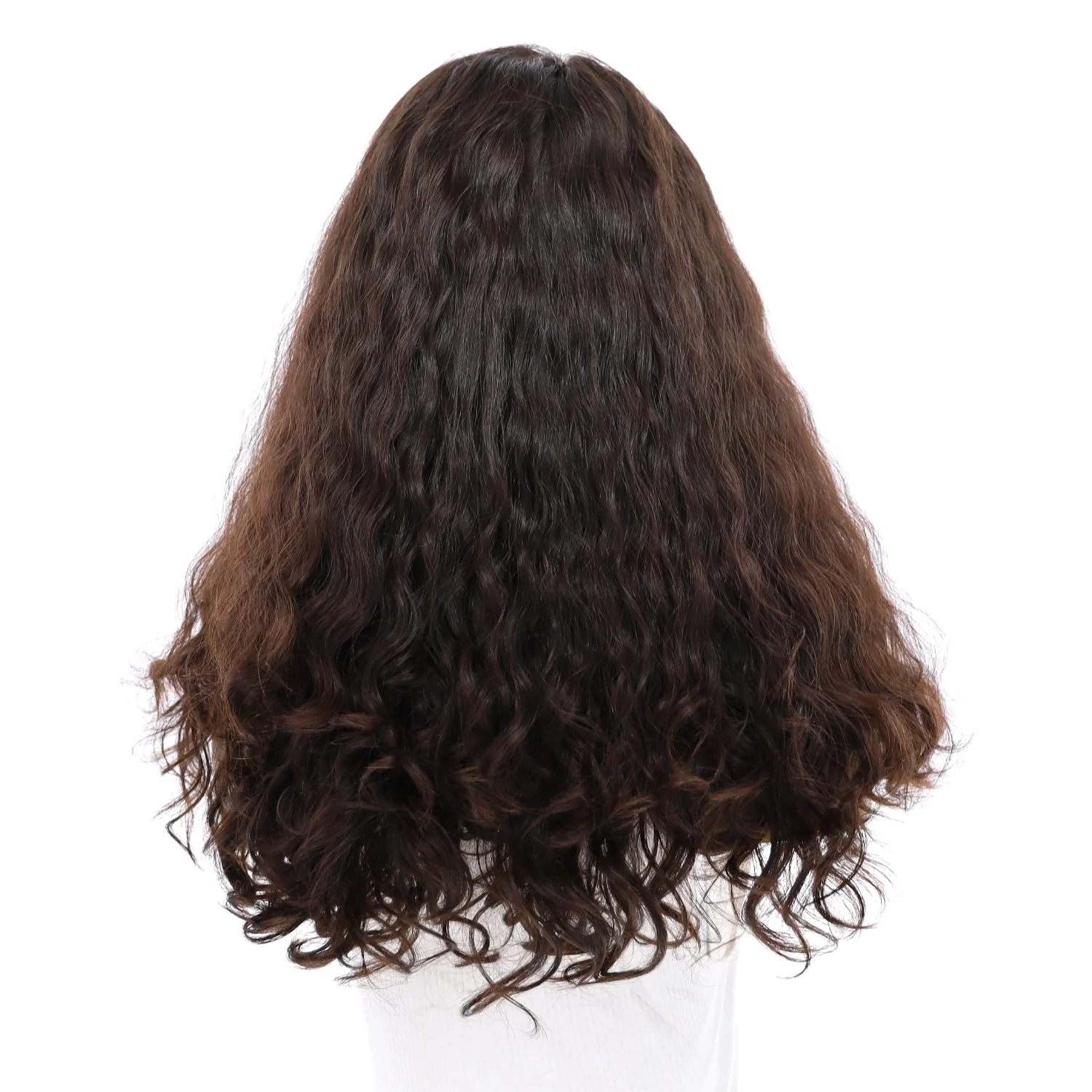 20" Secret Lace Top Wig #2 Neutral Dark Brown Wavy - Image 3