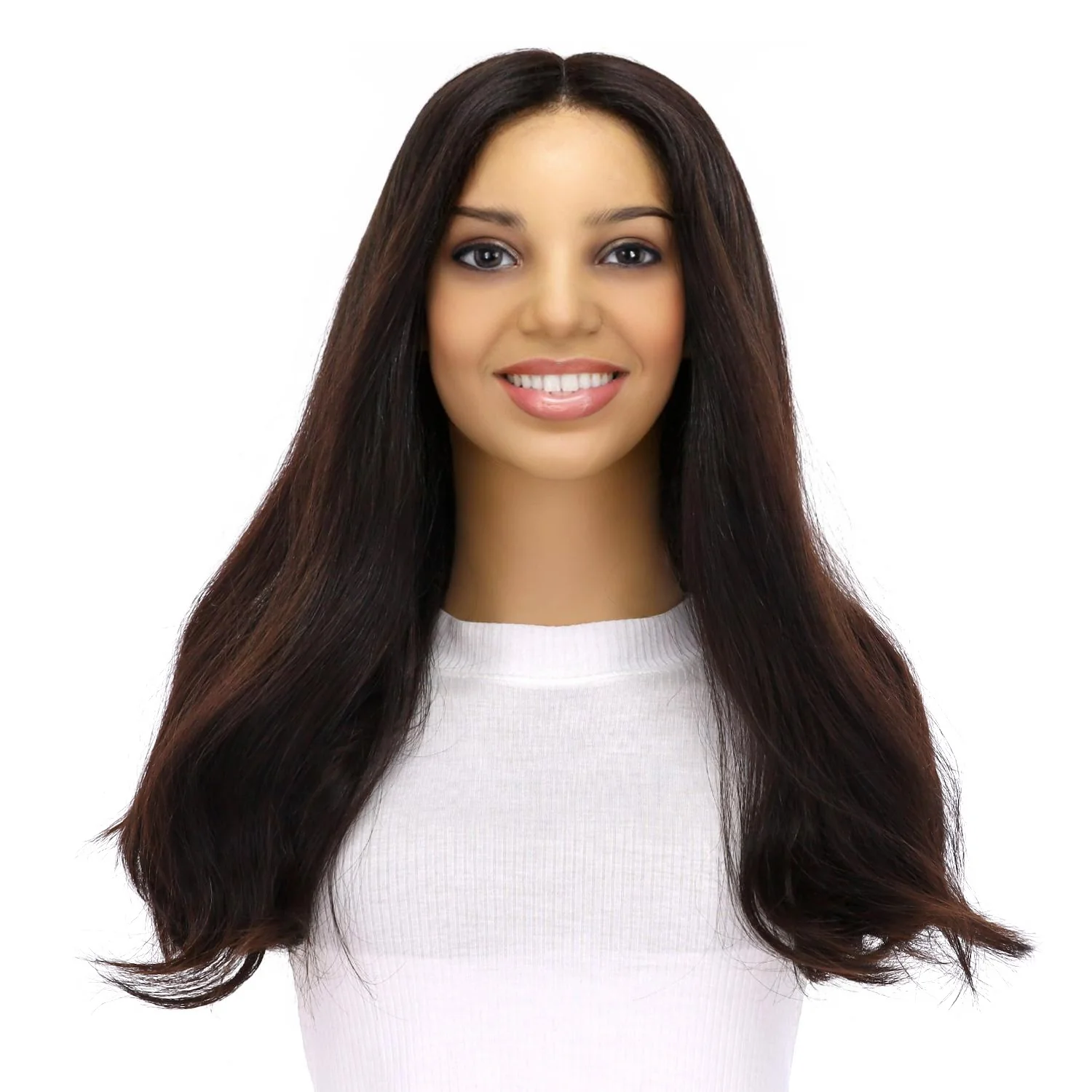 20" Secret Lace Top Wig #2 Neutral Dark Brown - Image 2