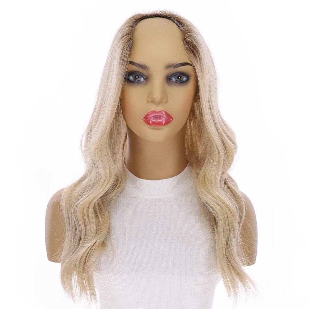 20" U-Shape Wig Beige Blonde - Image 4