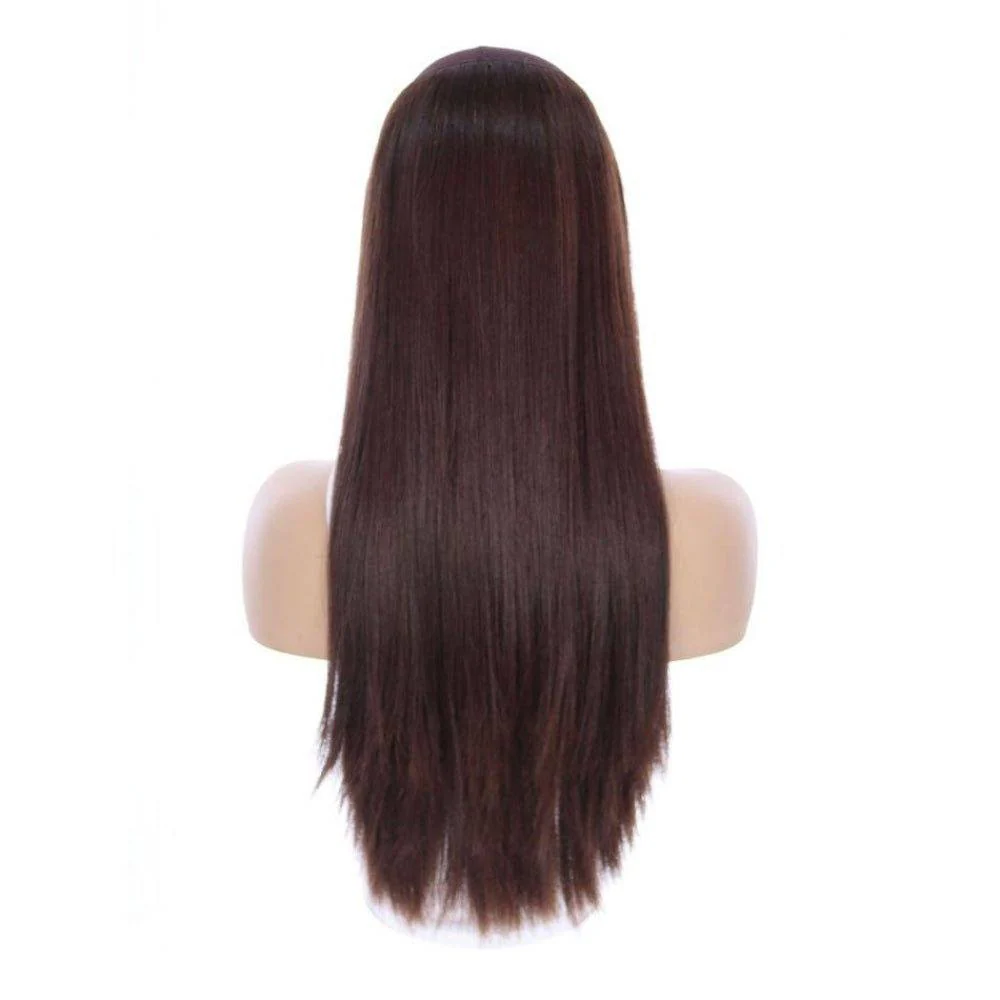 24" HatFall Wig Dark Brown - Image 4