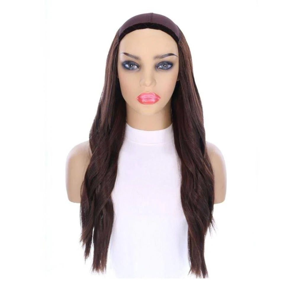 24" HatFall Wig Dark Brown - Image 7