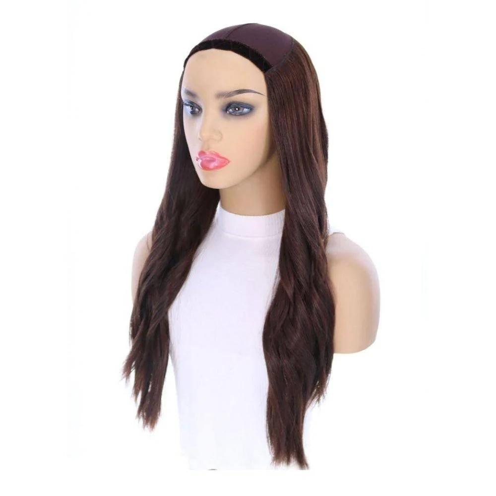 24" HatFall Wig Dark Brown - Image 8