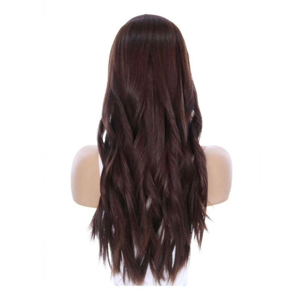 24" HatFall Wig Dark Brown - Image 9