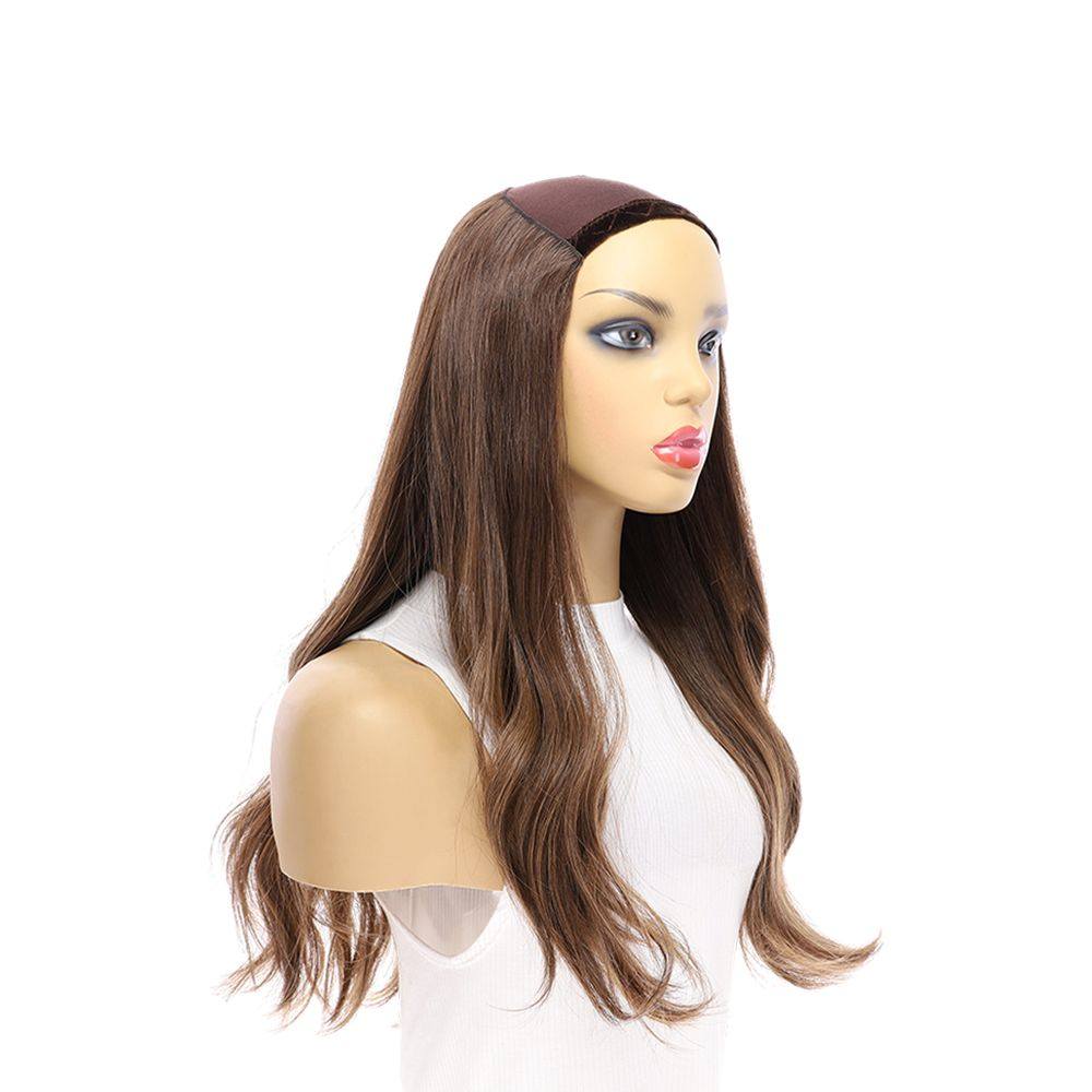 24" HatFall Wig Medium Brown Balayage - Image 4