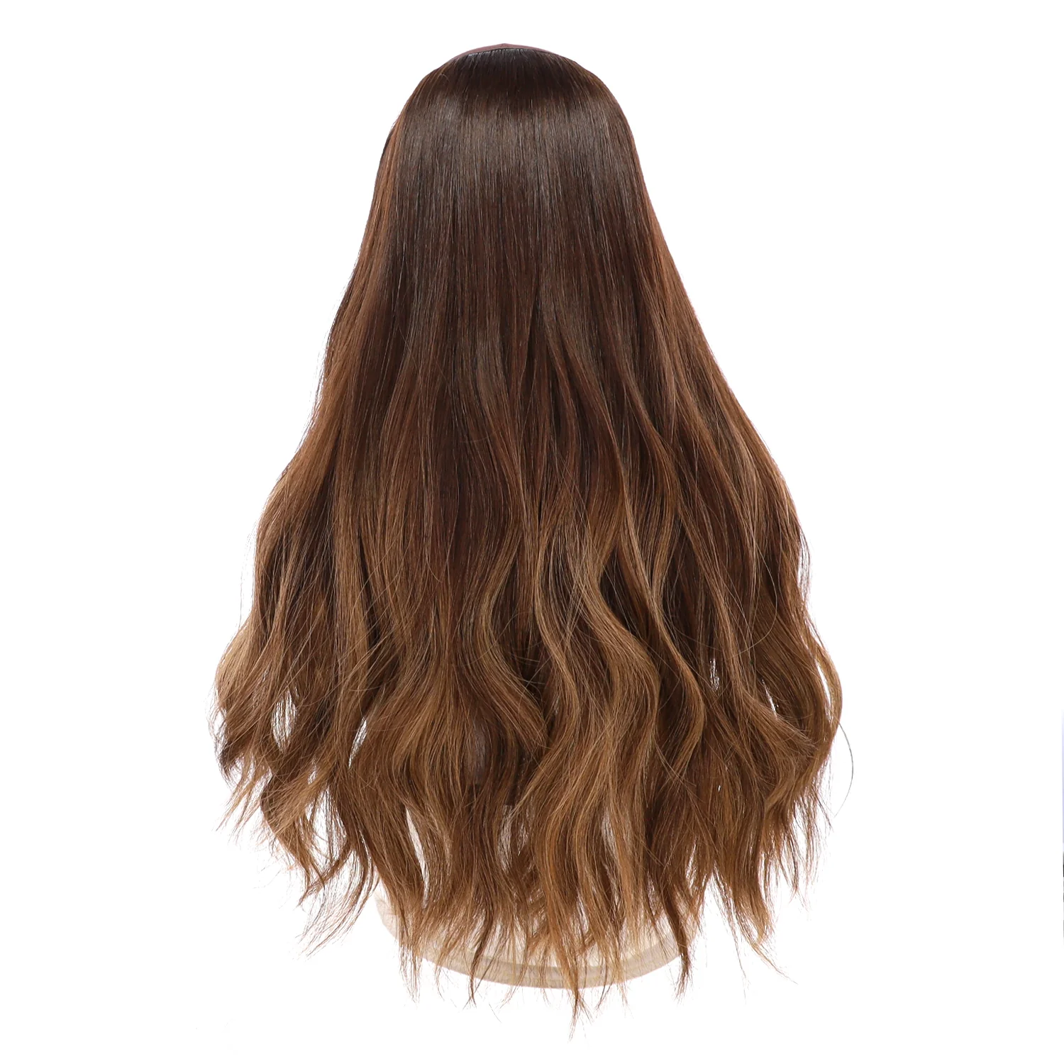 24" HatFall Wig Medium Brown Balayage - Image 8