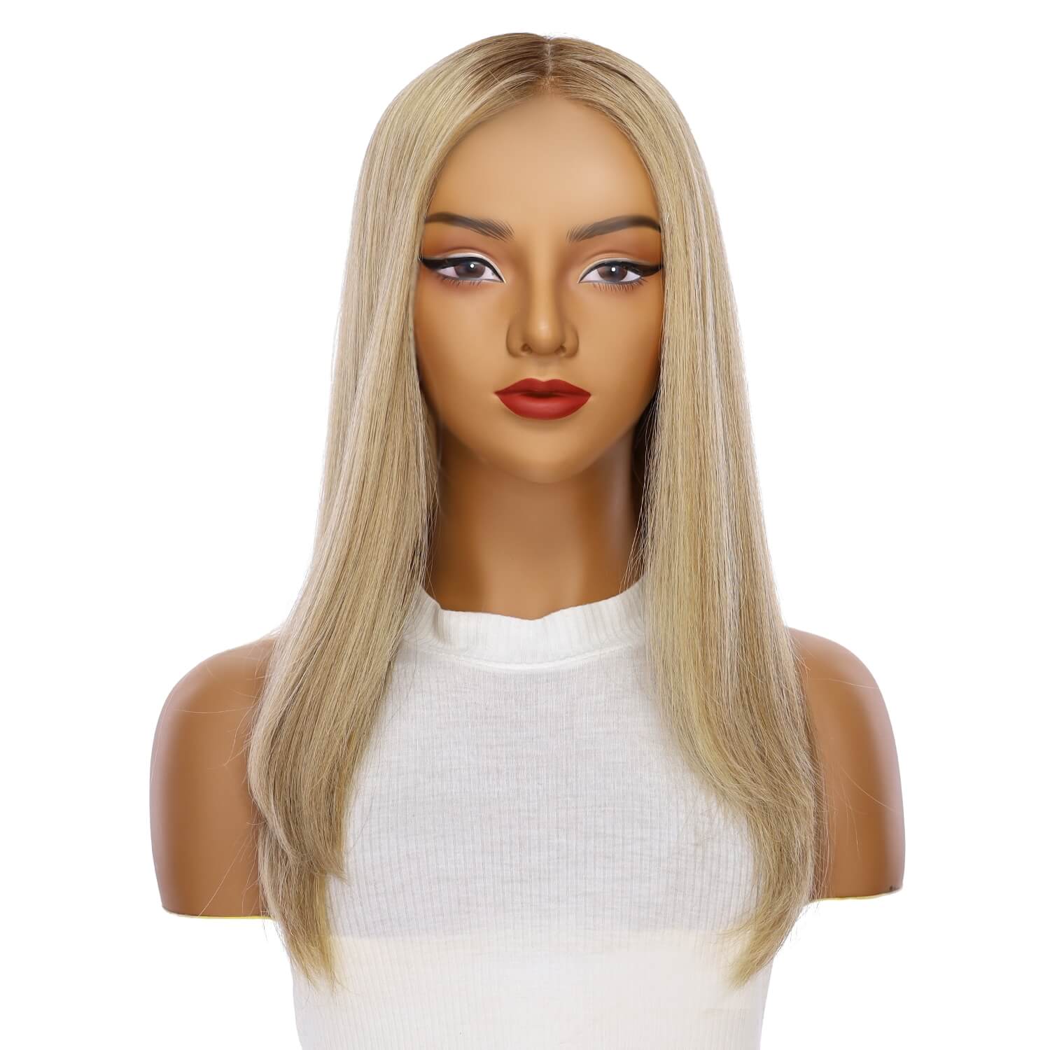 22" Ponytail Silk Part Wig Ash Blonde - Image 2