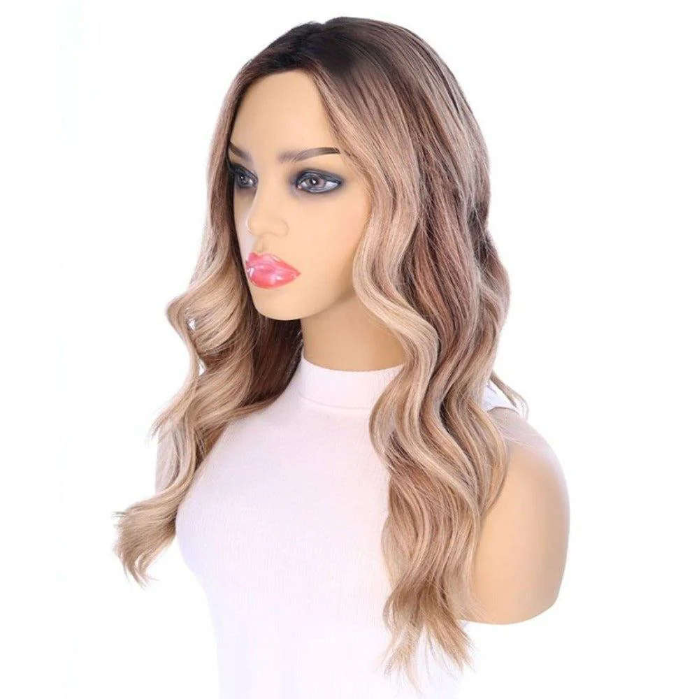 22" Ponytail Silk Part Wig Ash Blonde w/ Reverse Balayage - Image 3