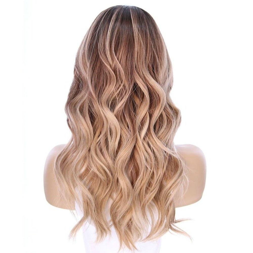 22" Ponytail Silk Part Wig Ash Blonde w/ Reverse Balayage - Image 5