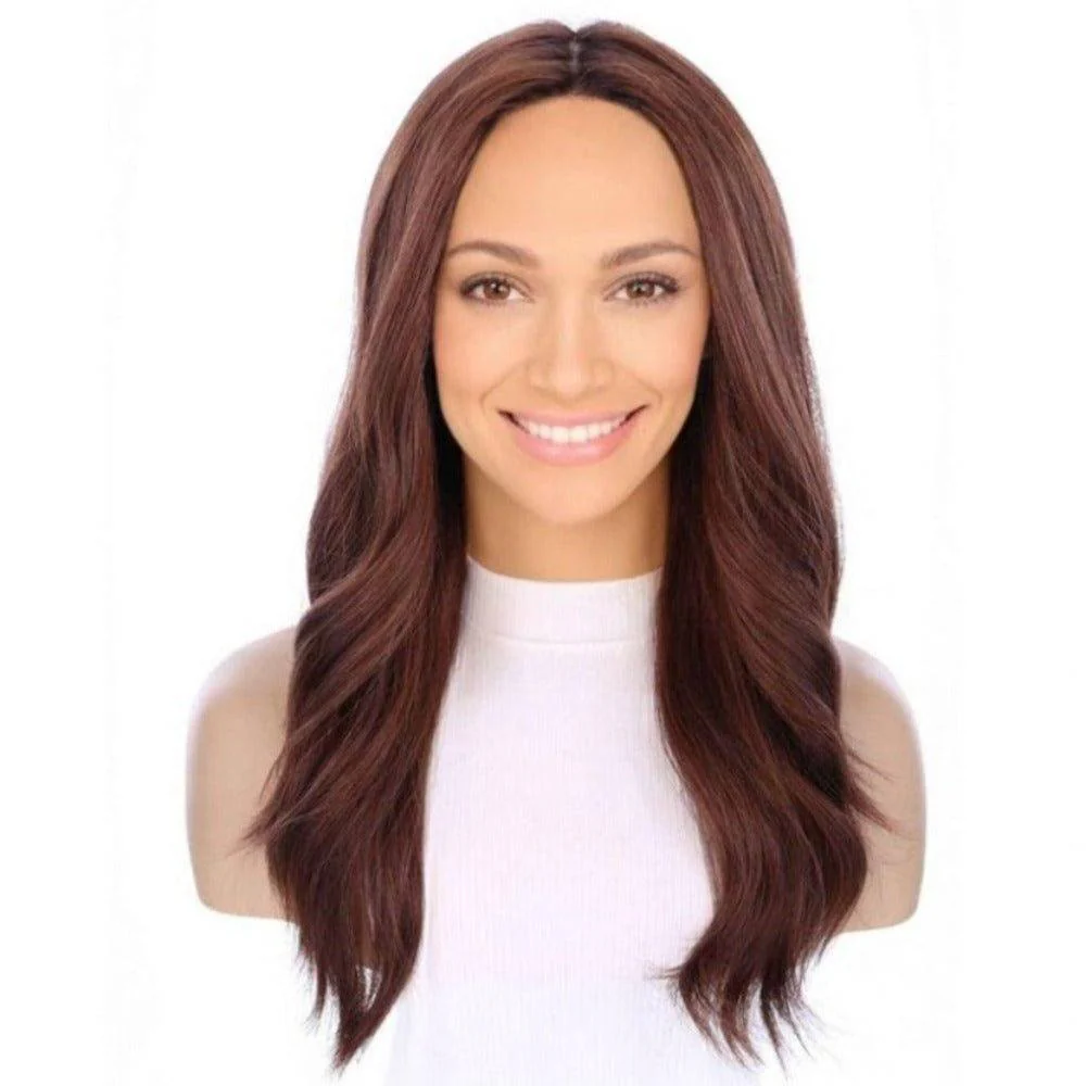 22" Ponytail Silk Part Wig Auburn w/ Partial Rooting - Image 2