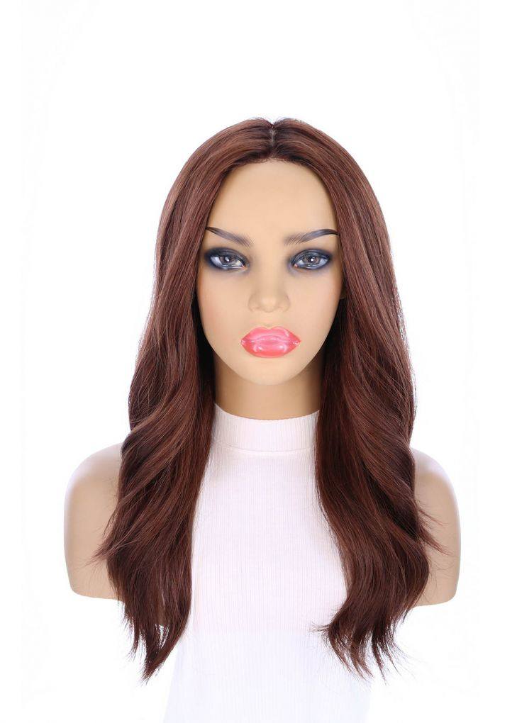 22" Ponytail Silk Part Wig Auburn w/ Partial Rooting - Image 3