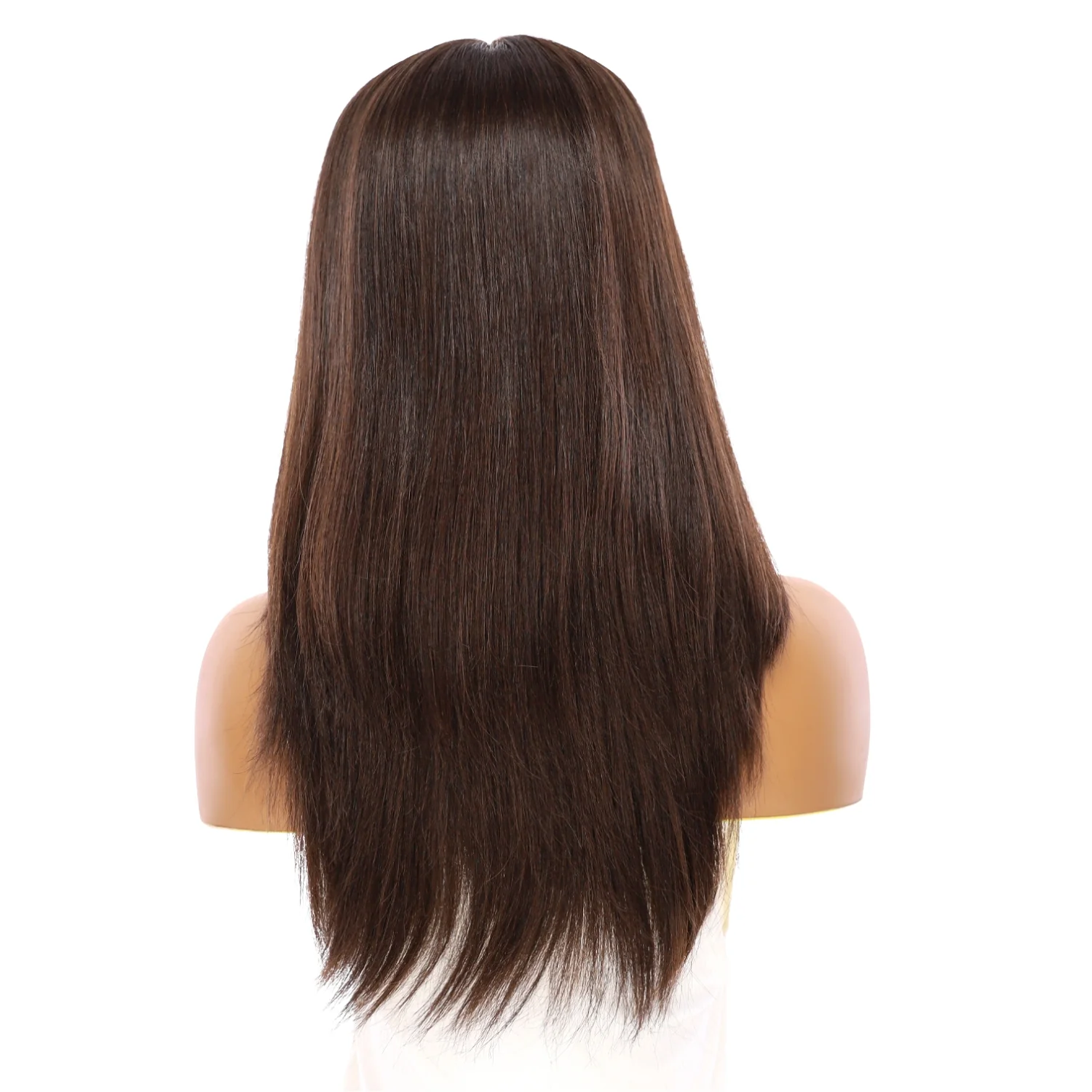22" Ponytail Silk Part Wig Dark Brown - Image 3