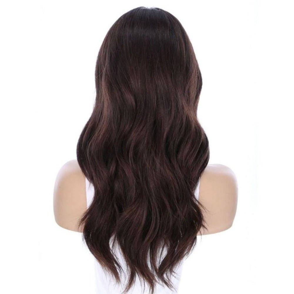 22" Ponytail Silk Part Wig Dark Brown w/ Partial Rooting - Image 5