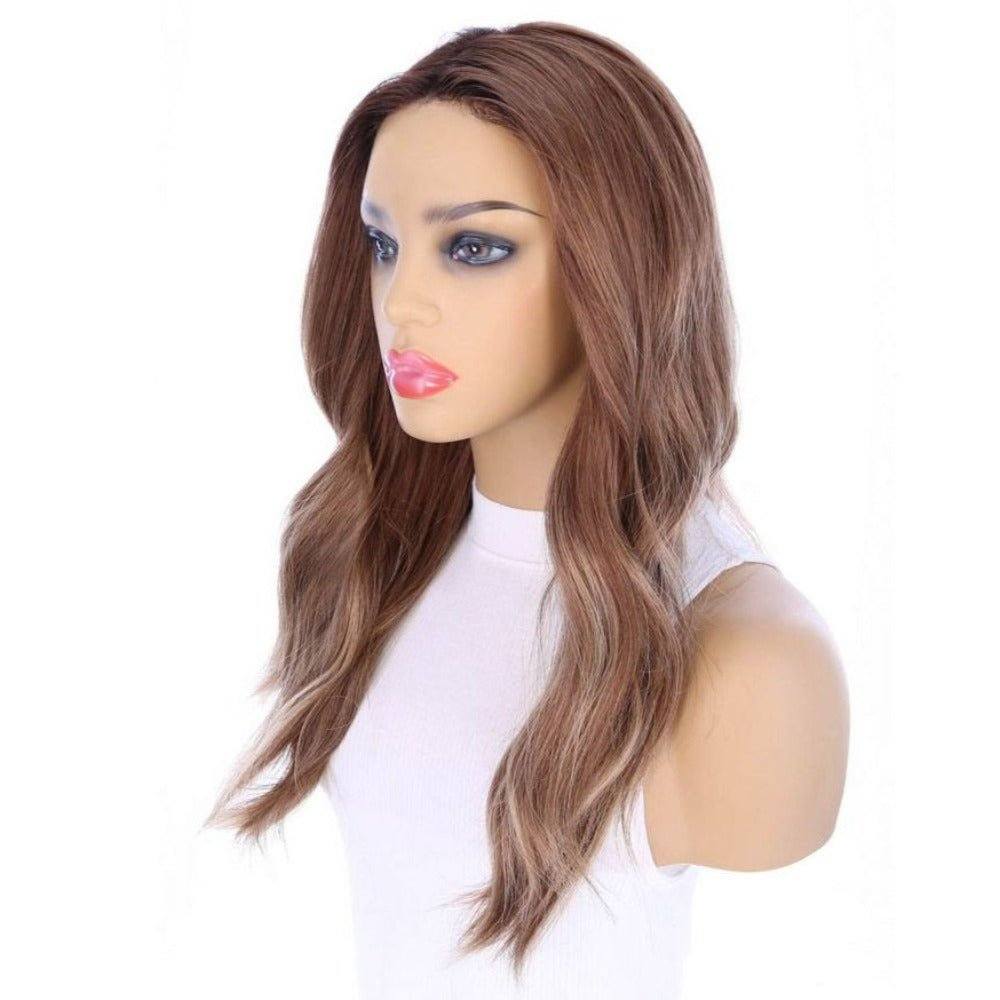 22" Ponytail Silk Part Wig Light Brown Babylight w/ Partial Rooting - Image 6