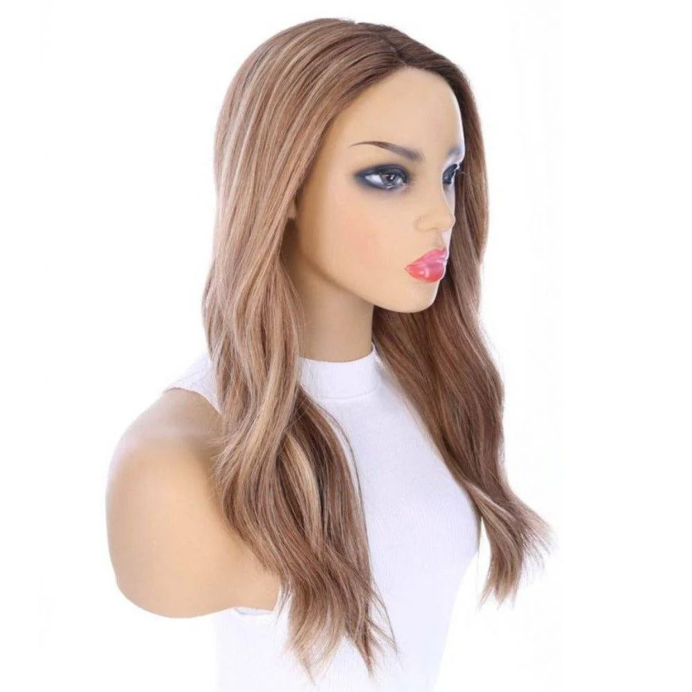 22" Ponytail Silk Part Wig Medium Blonde w/ Partial Rooting - Image 3