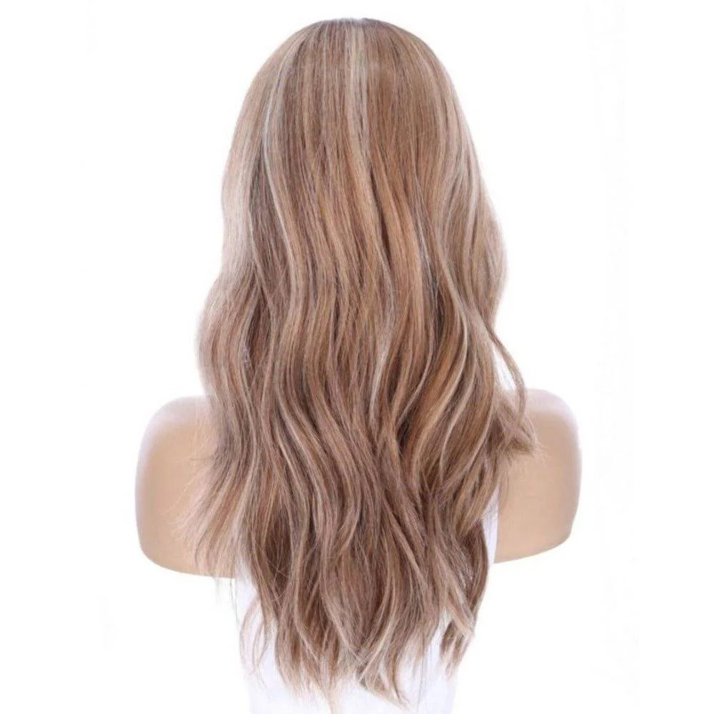22" Ponytail Silk Part Wig Medium Blonde w/ Partial Rooting - Image 5