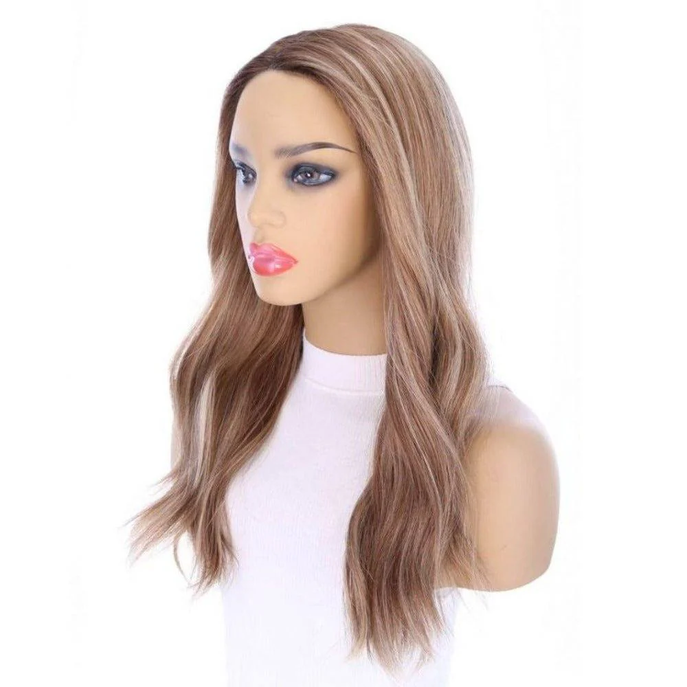 22" Ponytail Silk Part Wig Medium Blonde w/ Partial Rooting - Image 6
