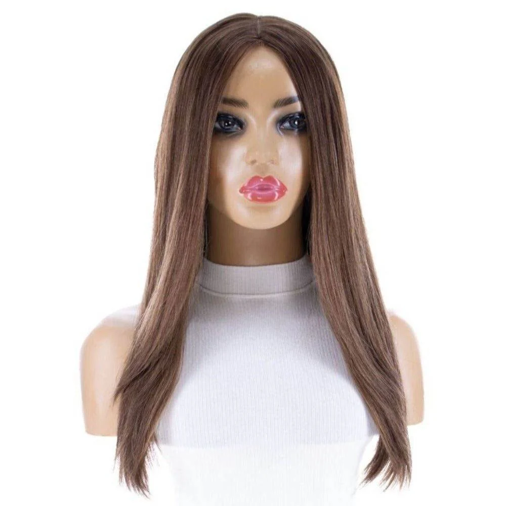 22" Ponytail Silk Part Wig Medium Brown Babylight - Image 5