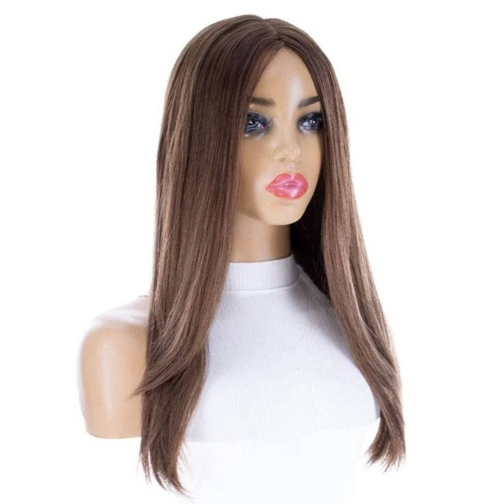 22" Ponytail Silk Part Wig Medium Brown Babylight - Image 6