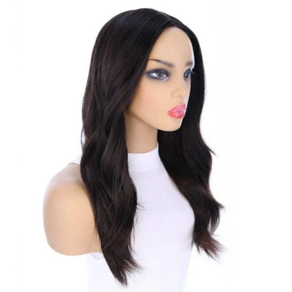 22" Ponytail Silk Part Wig Soft Black - Image 5