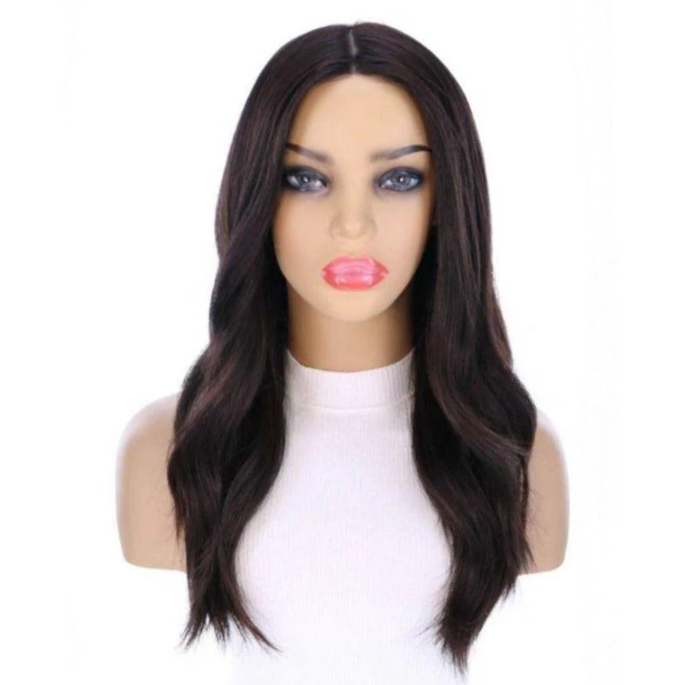22" Ponytail Silk Part Wig Soft Black - Image 6