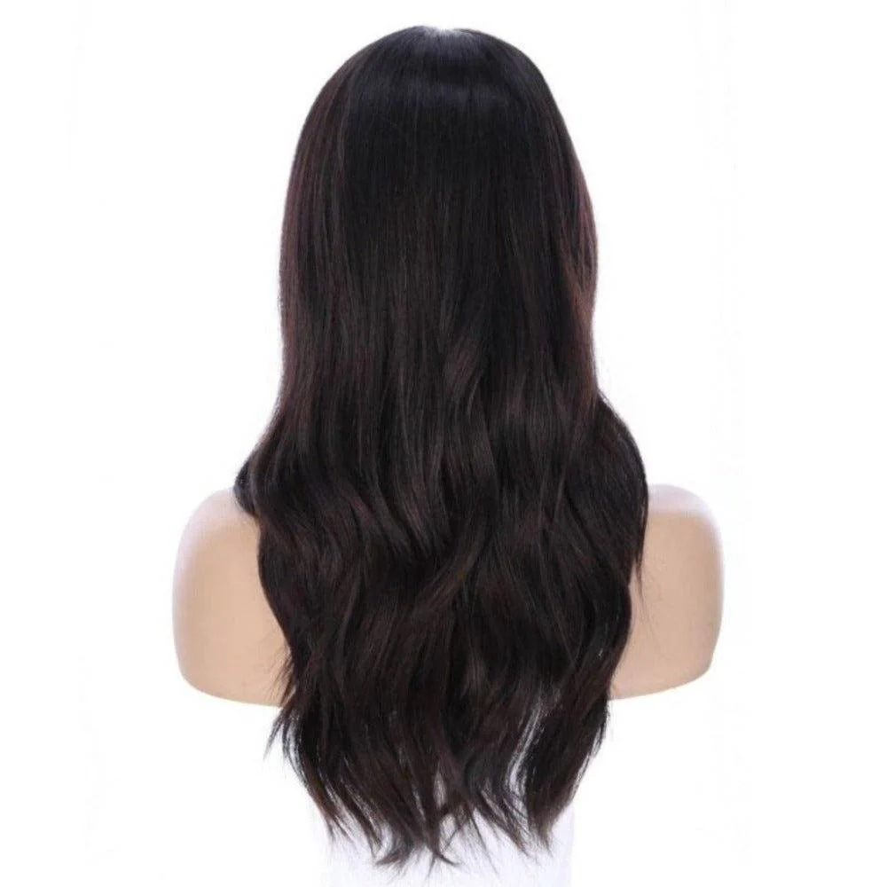 22" Ponytail Silk Part Wig Soft Black - Image 7
