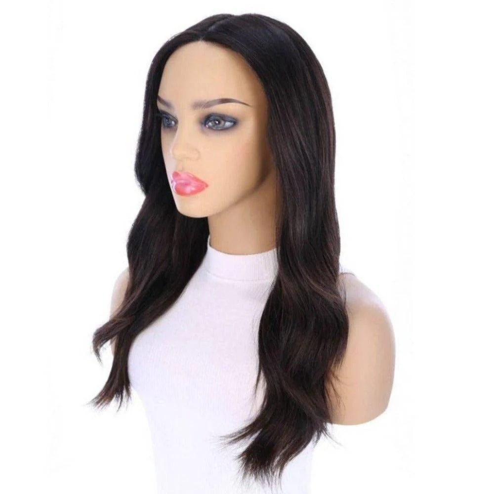 22" Ponytail Silk Part Wig Soft Black - Image 8