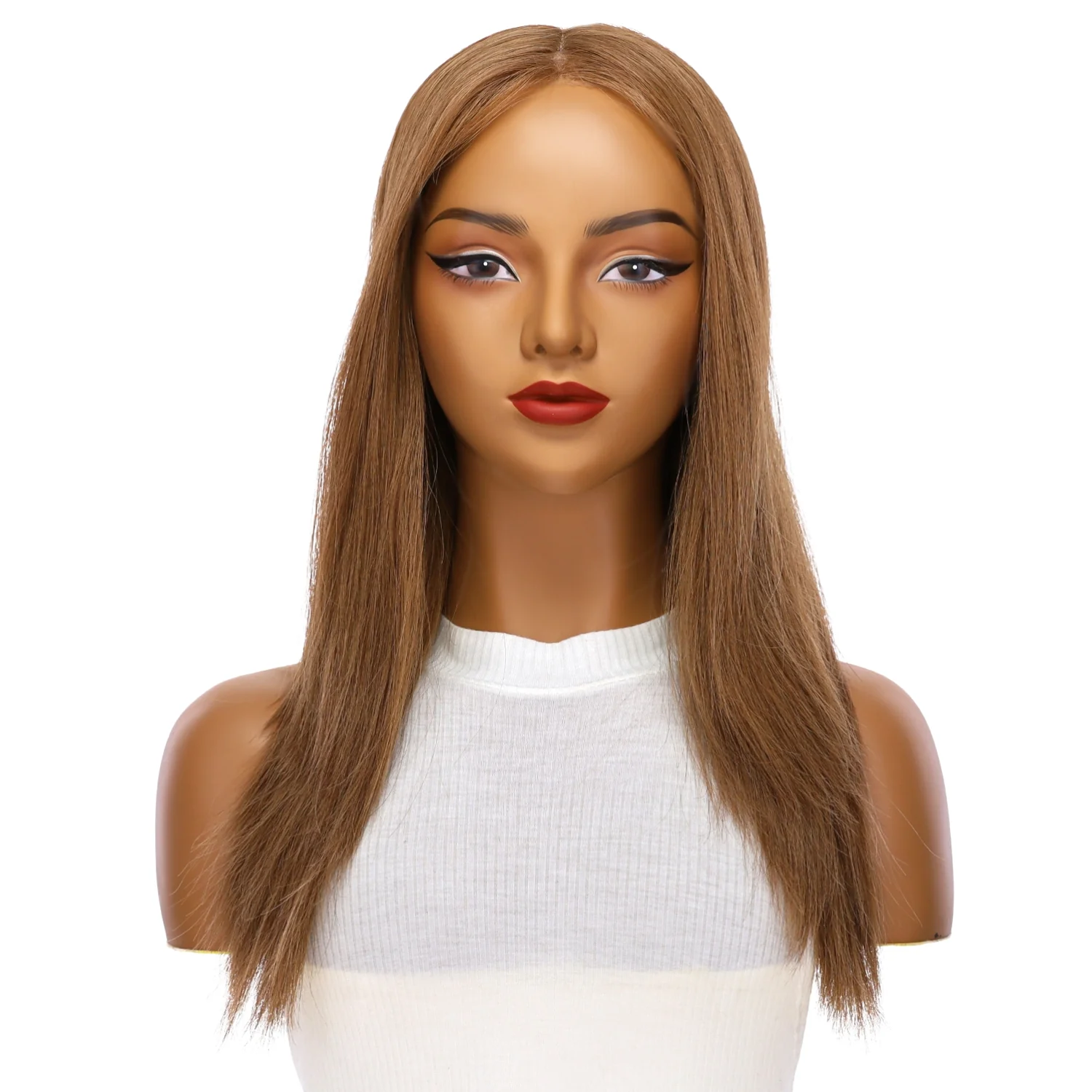 22" Ponytail Silk Part Wig Strawberry Blonde - Image 2