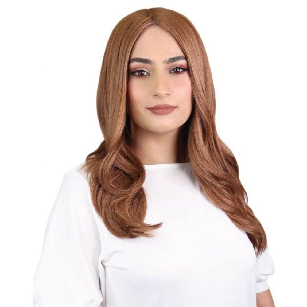 22" Ponytail Silk Part Wig Strawberry Blonde w/ Partial Rooting - Image 2