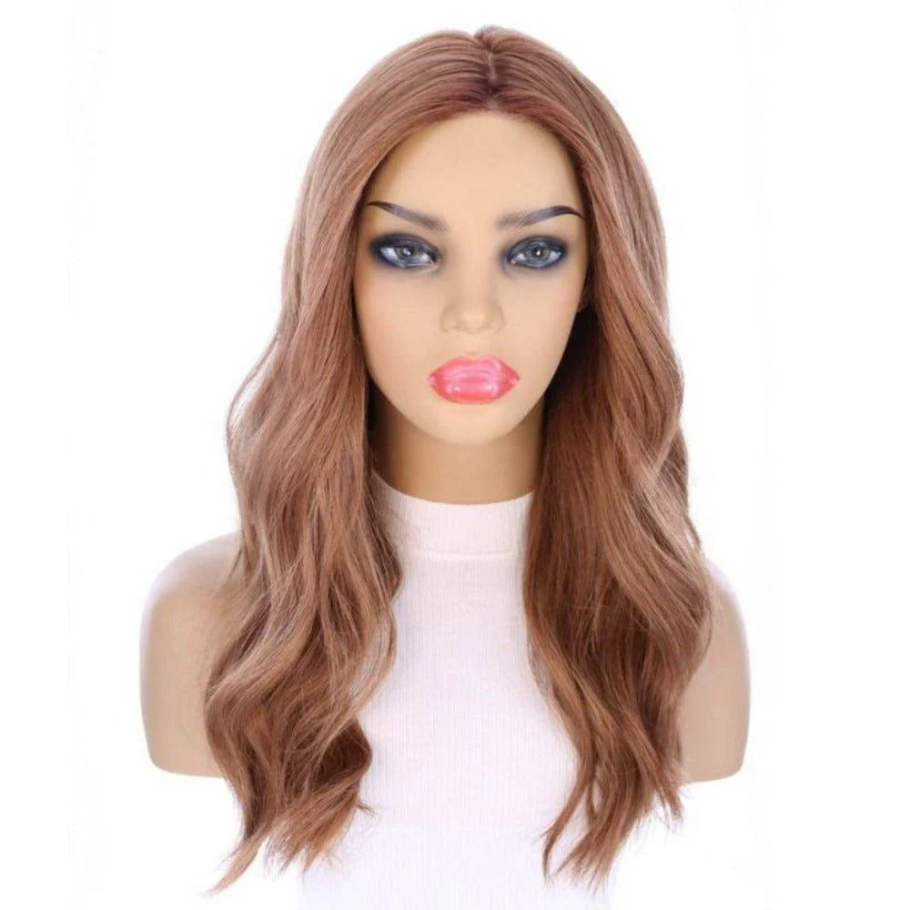 22" Ponytail Silk Part Wig Strawberry Blonde w/ Partial Rooting - Image 4