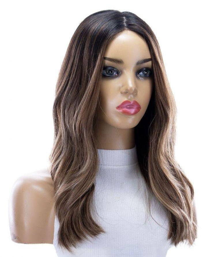 22" Reese Silk Top Wig Light Brown Babylight w/ Full Rooting - Image 2