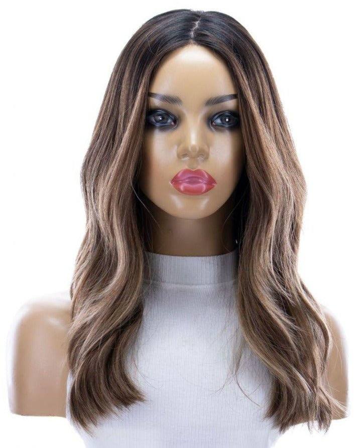 22" Reese Silk Top Wig Light Brown Babylight w/ Full Rooting - Image 3