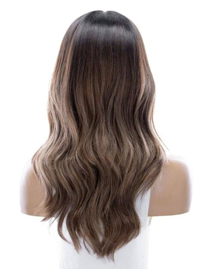22" Reese Silk Top Wig Light Brown Babylight w/ Full Rooting - Image 4
