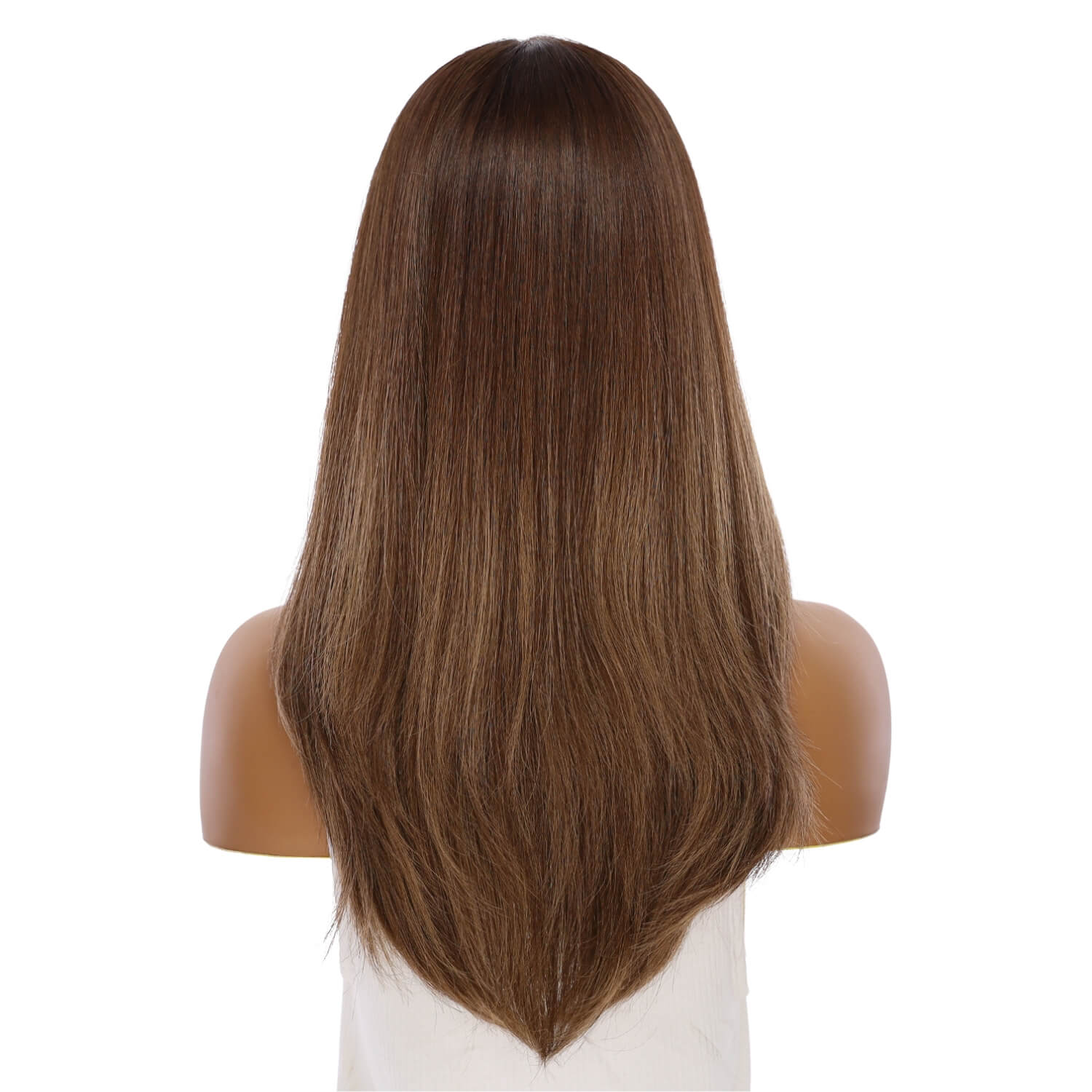 22" Reese Silk Top Wig Medium Brown Balayage - Image 3