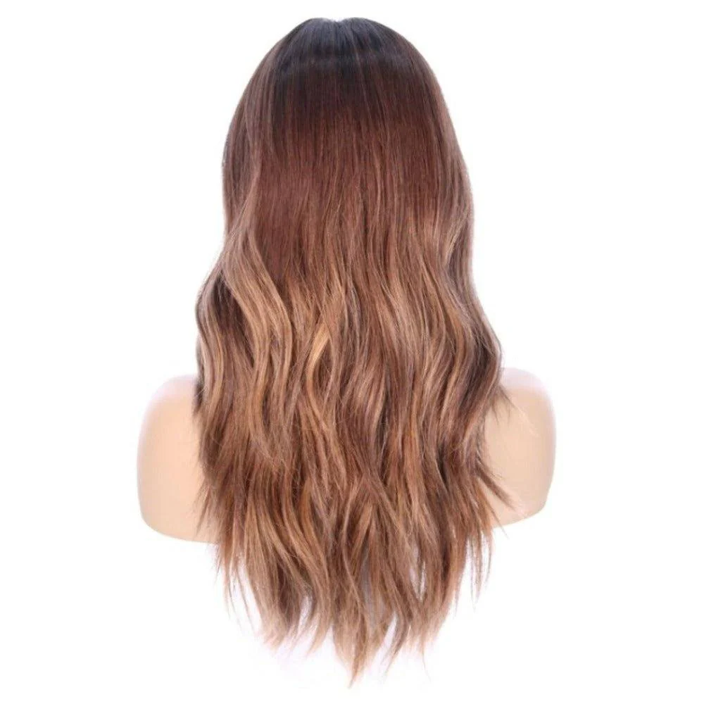 22" Reese Silk Top Wig Medium Brown Balayage w/ Rooting - Image 5