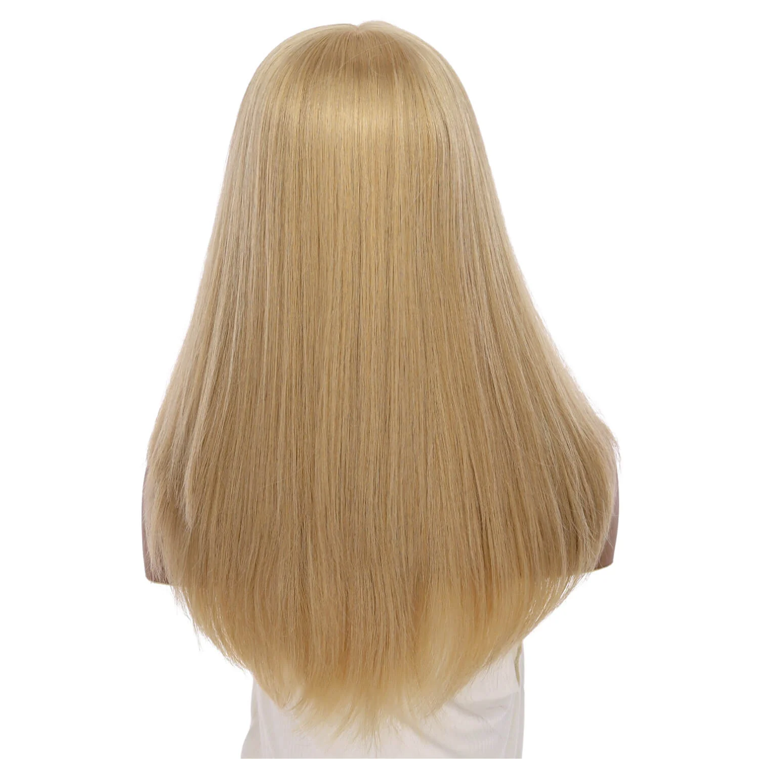 22" Ponytail Silk Part Wig Golden Blonde w/ No Rooting - Image 3