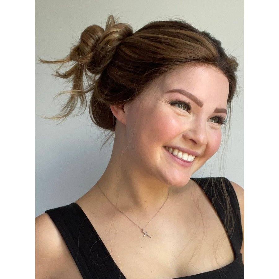 22" Ponytail Silk Part Wig Light Brown Babylight w/ Full Rooting - Image 4