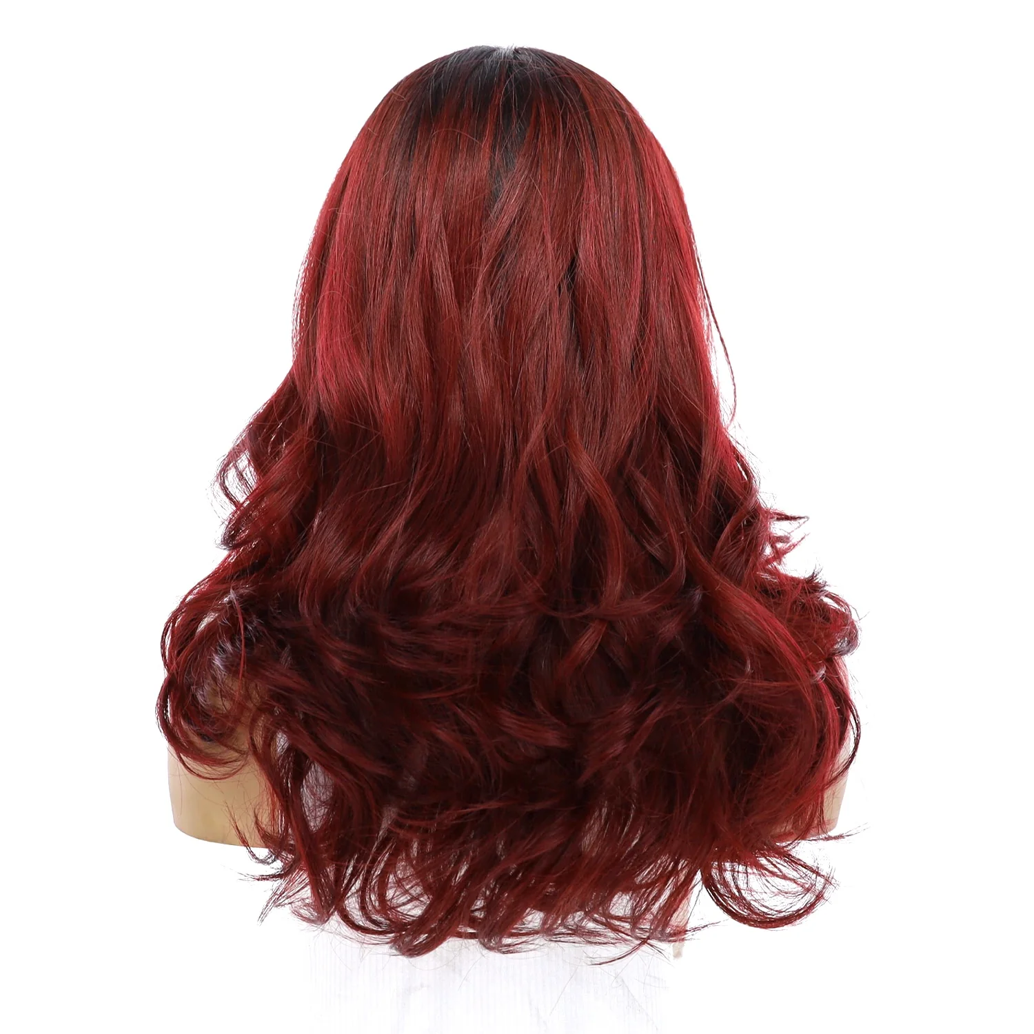 22" Ponytail Silk Part Wig Merlot Red - Image 3