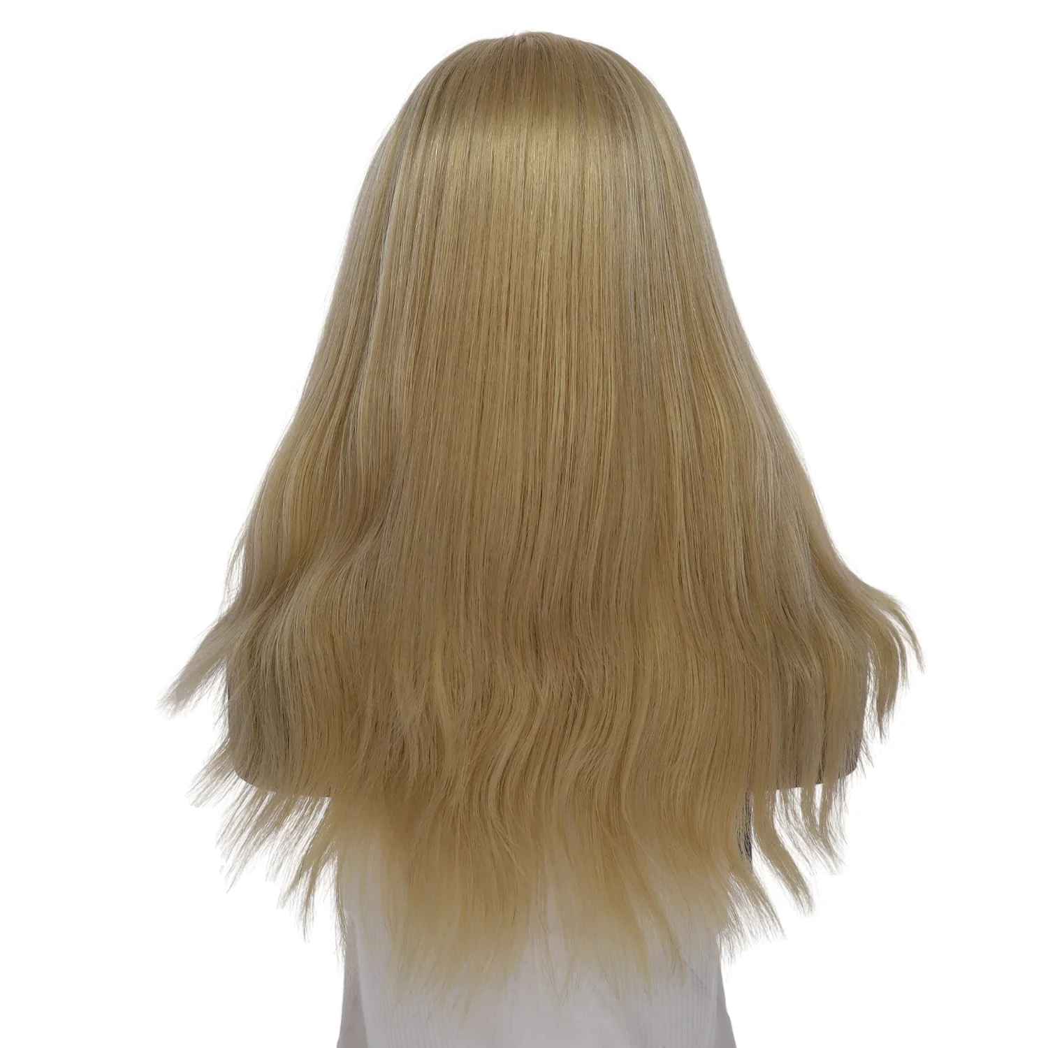 22" Ponytail Silk Part Wig Beige Blonde w/ No Rooting - Image 3