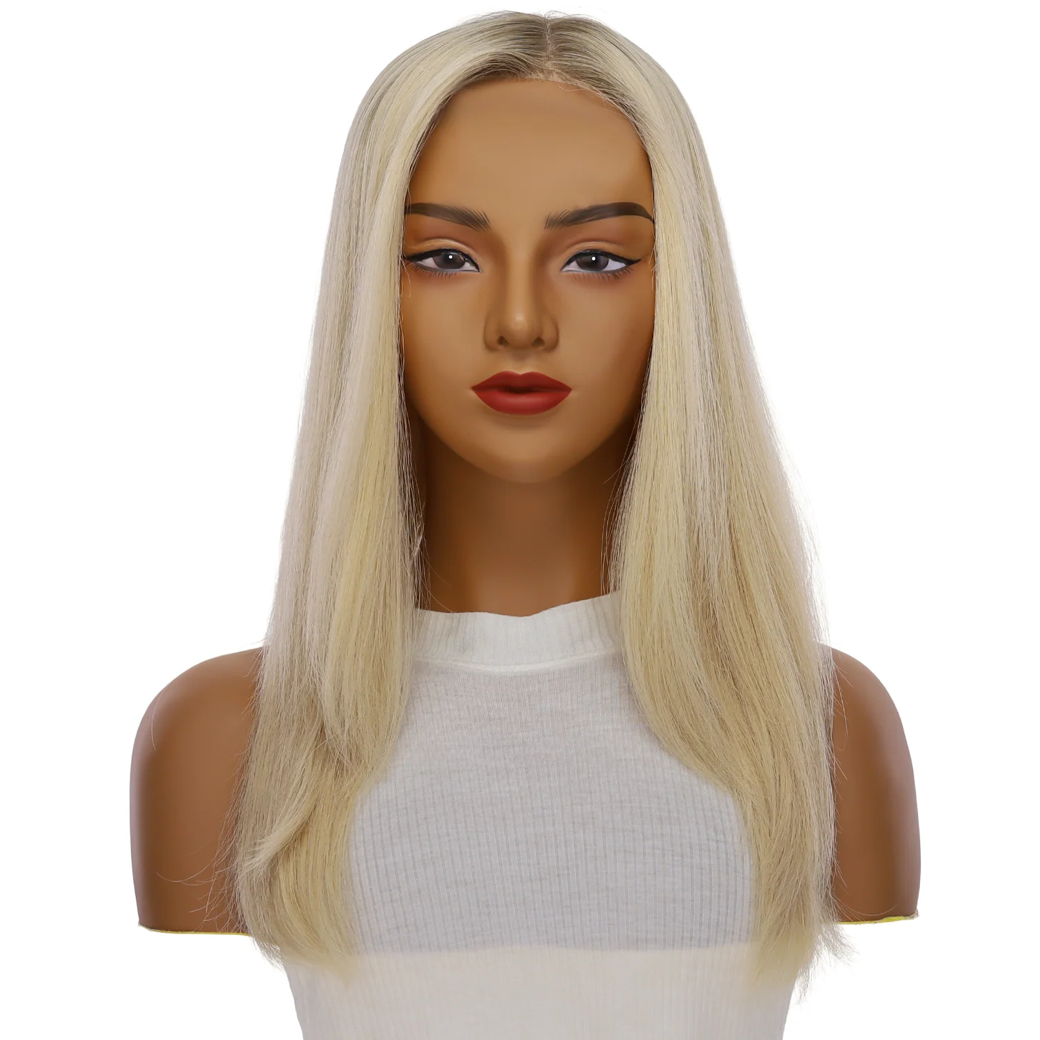 22" Ponytail Silk Part Wig Platinum Blonde 2.0 - Image 2