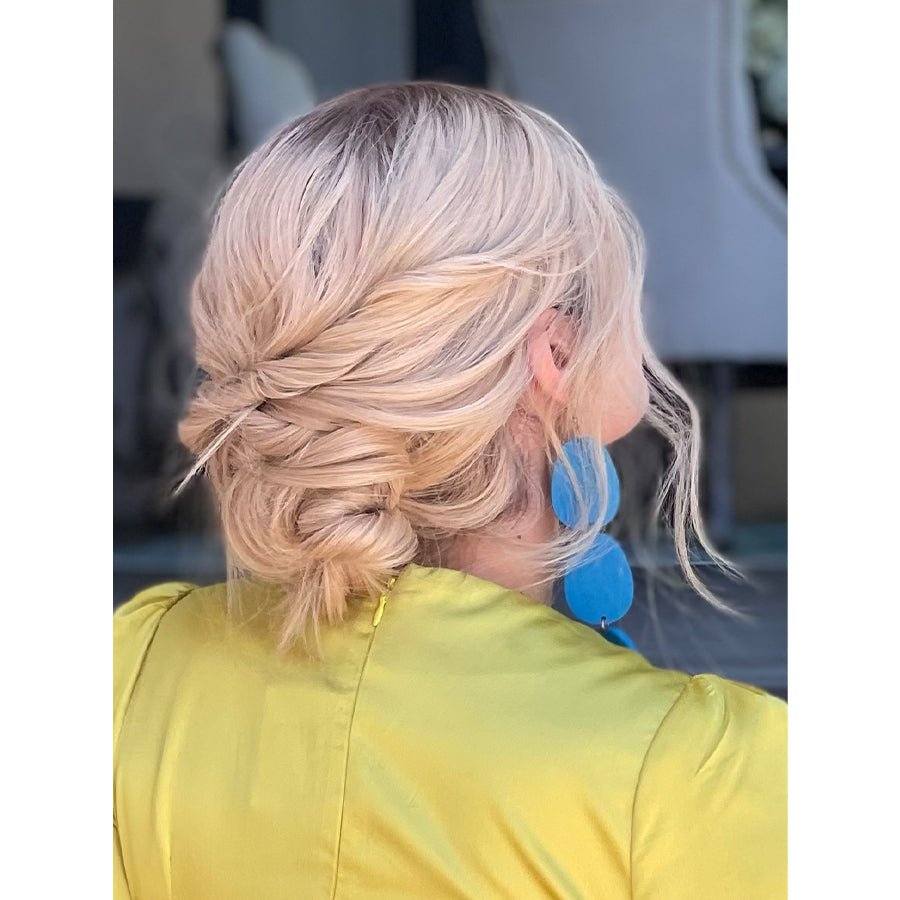 22" Ponytail Silk Part Wig Platinum Blonde w/ Full Rooting - Image 3