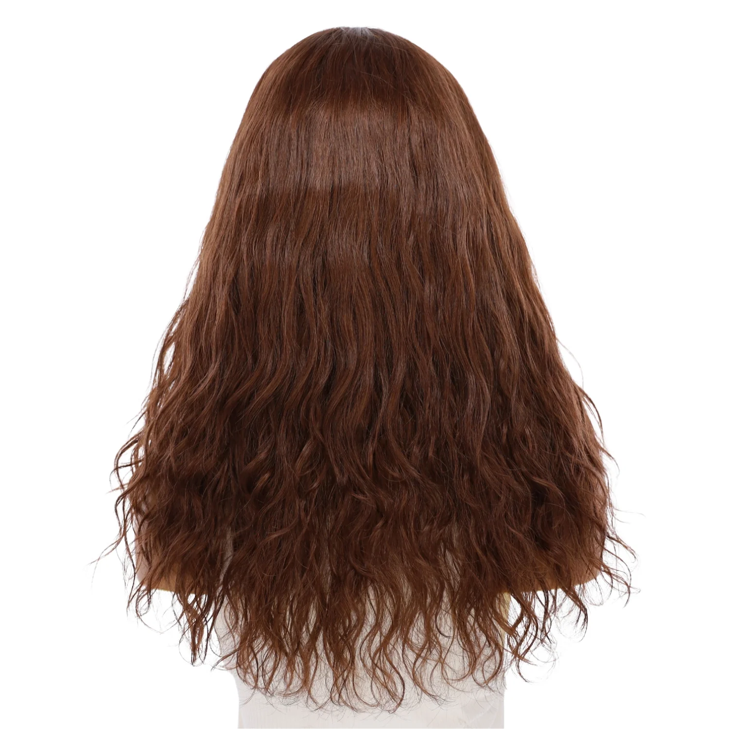 22" Ponytail Silk Part Wig Auburn Wavy - Image 3