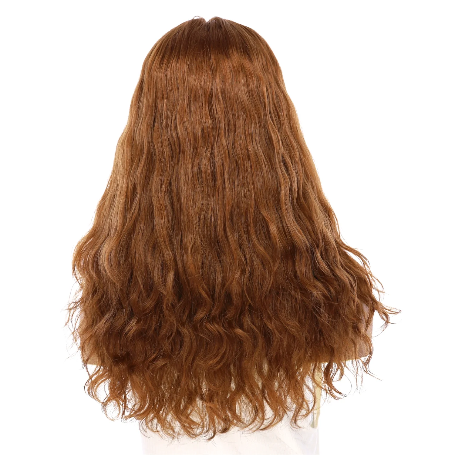 22" Ponytail Silk Part Wig Copper Wavy - Image 3