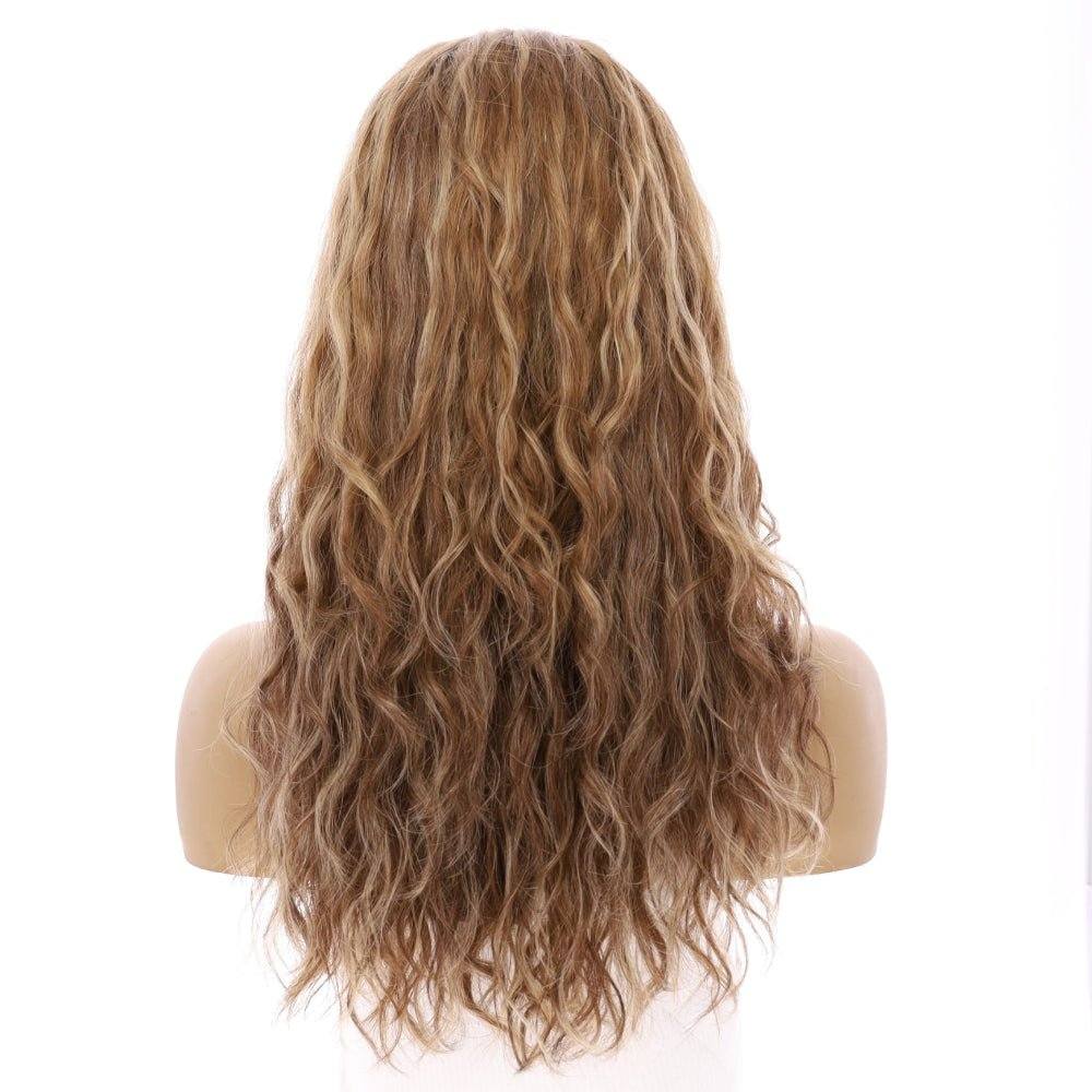 22" Ponytail Silk Part Wig Medium Blonde Wavy - Image 3