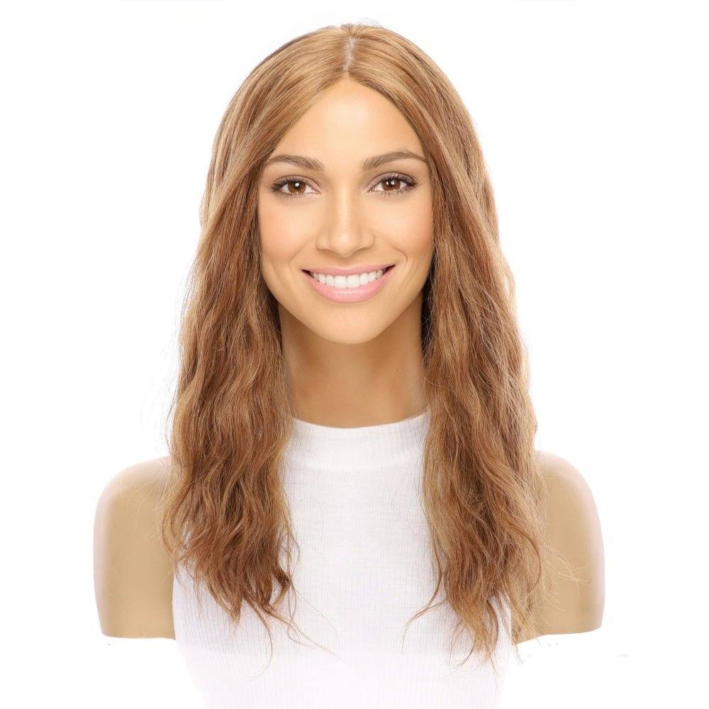 22" Ponytail Silk Top Wig Strawberry Blonde Wavy - Image 2