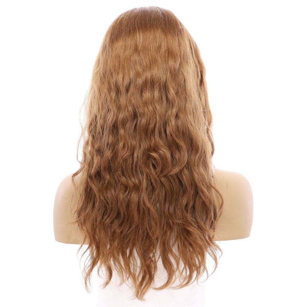 22" Ponytail Silk Top Wig Strawberry Blonde Wavy - Image 3