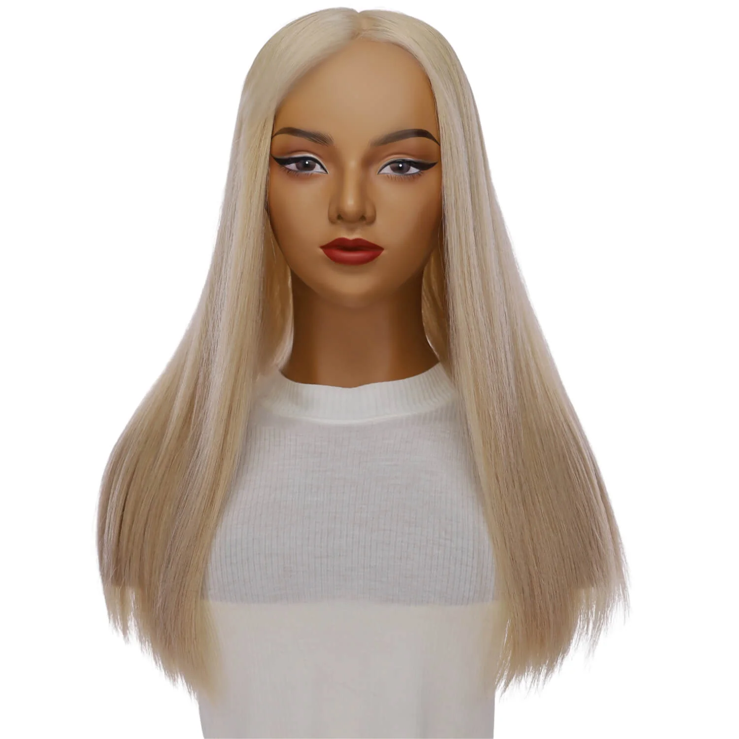 22" Princess Silk Top Wig Beige Blonde w/ No Rooting - Image 2