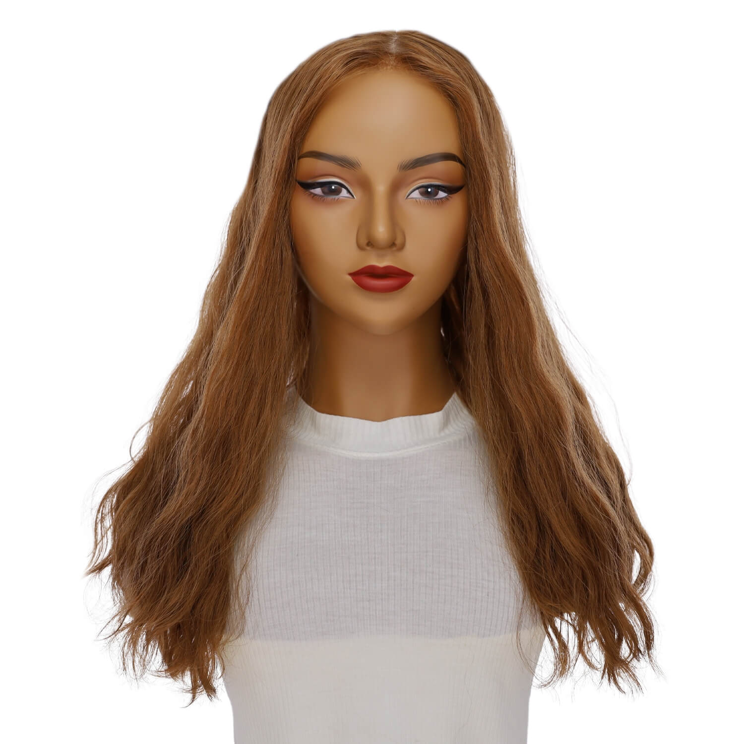 22" Princess Silk Top Wig Copper Wavy - Image 2