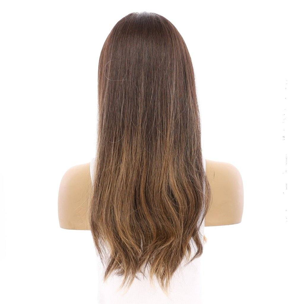 22" Princess Silk Top Wig Dark Brown Balayage - Image 3